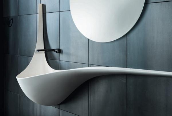 Lavabi sinuosi in bagno: Falper, Wing